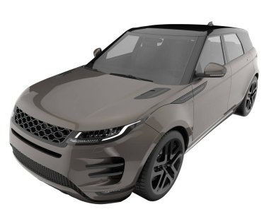 Realistic SUV isolated on background with mask. 3d rendering - illustration