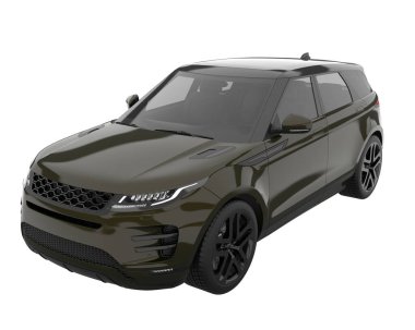 Realistic SUV isolated on background with mask. 3d rendering - illustration