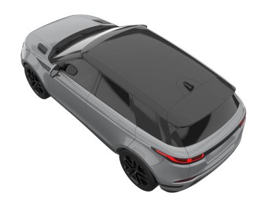 Realistic SUV isolated on background with mask. 3d rendering - illustration