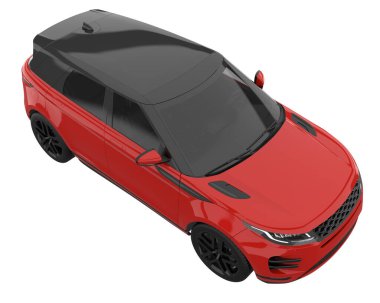 Realistic SUV isolated on background with mask. 3d rendering - illustration