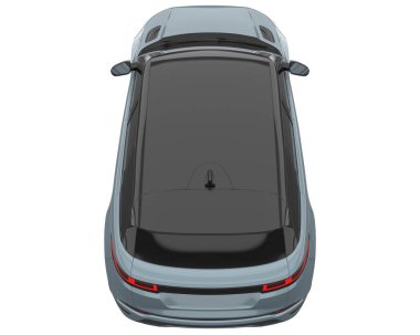 Realistic SUV isolated on background with mask. 3d rendering - illustration