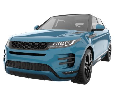 Realistic SUV isolated on background with mask. 3d rendering - illustration