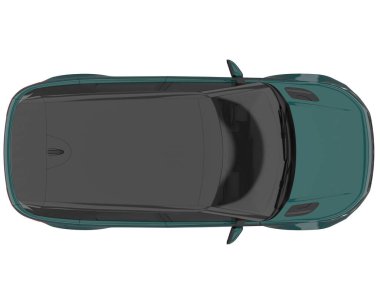 Realistic SUV isolated on background with mask. 3d rendering - illustration