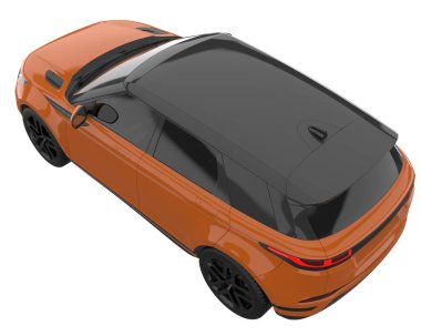 Realistic SUV isolated on background with mask. 3d rendering - illustration