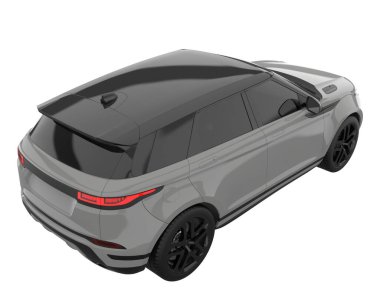 Realistic SUV isolated on background with mask. 3d rendering - illustration