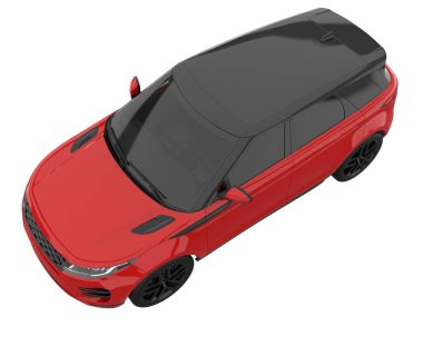 Realistic SUV isolated on background with mask. 3d rendering - illustration