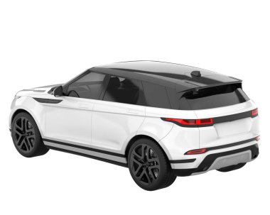 Realistic SUV isolated on background with mask. 3d rendering - illustration