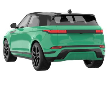 Realistic SUV isolated on background with mask. 3d rendering - illustration