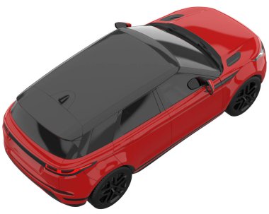 Realistic SUV isolated on background with mask. 3d rendering - illustration