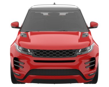 Realistic SUV isolated on background with mask. 3d rendering - illustration