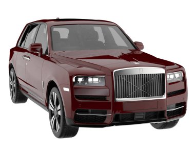 Realistic SUV isolated on background with mask. 3d rendering - illustration