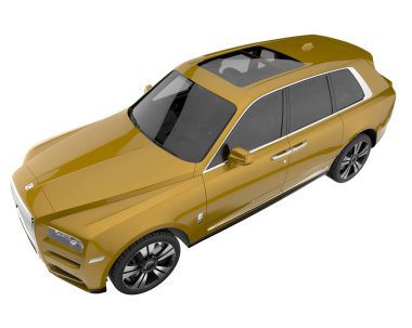 Realistic SUV isolated on background with mask. 3d rendering - illustration
