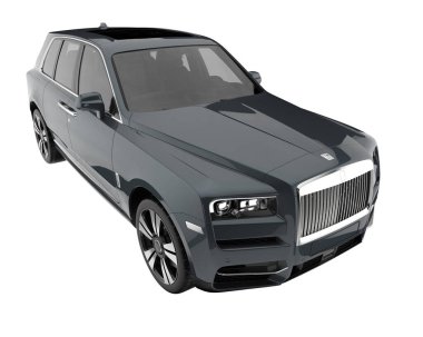 Realistic SUV isolated on background with mask. 3d rendering - illustration