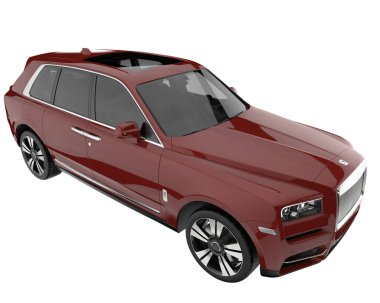 Realistic SUV isolated on background with mask. 3d rendering - illustration