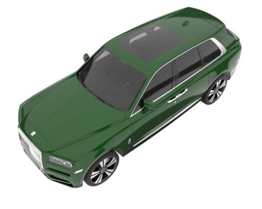 Realistic SUV isolated on background with mask. 3d rendering - illustration