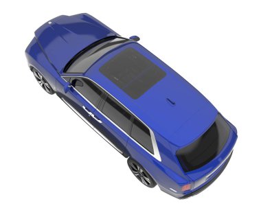 Realistic SUV isolated on background with mask. 3d rendering - illustration