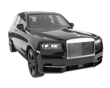 Realistic SUV isolated on background with mask. 3d rendering - illustration