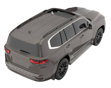 Realistic SUV isolated on background with mask. 3d rendering - illustration