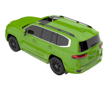 Realistic SUV isolated on background with mask. 3d rendering - illustration