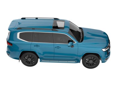 Realistic SUV isolated on background with mask. 3d rendering - illustration