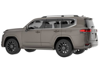 Realistic SUV isolated on background with mask. 3d rendering - illustration