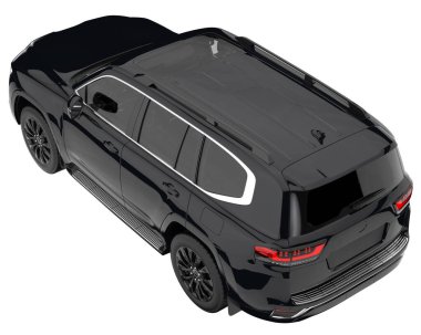 Realistic SUV isolated on background with mask. 3d rendering - illustration