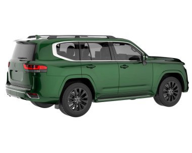 Realistic SUV isolated on background with mask. 3d rendering - illustration