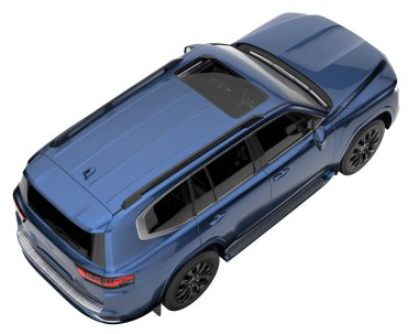 Realistic SUV isolated on background with mask. 3d rendering - illustration