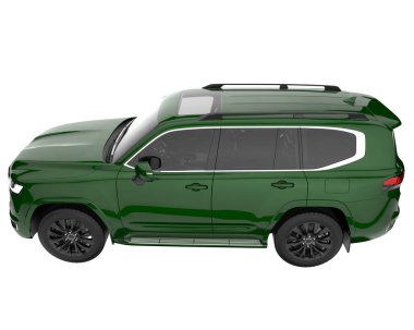 Realistic SUV isolated on background with mask. 3d rendering - illustration