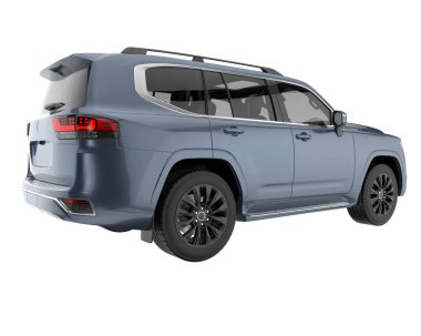 Realistic SUV isolated on background with mask. 3d rendering - illustration