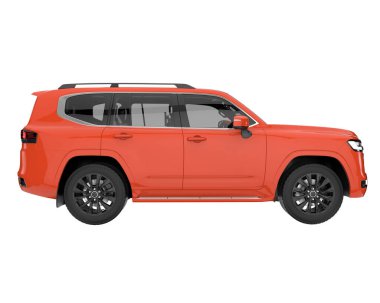 Realistic SUV isolated on background with mask. 3d rendering - illustration