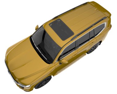 Realistic SUV isolated on background with mask. 3d rendering - illustration