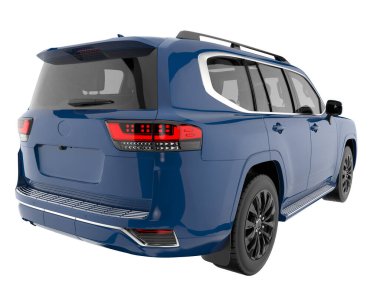 Realistic SUV isolated on background with mask. 3d rendering - illustration