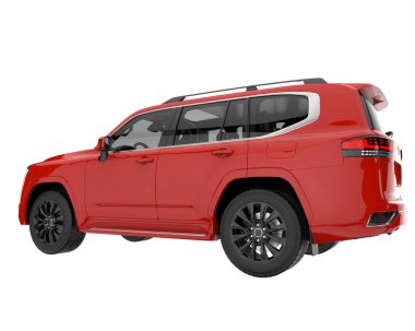 Realistic SUV isolated on background with mask. 3d rendering - illustration