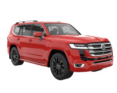 Realistic SUV isolated on background with mask. 3d rendering - illustration