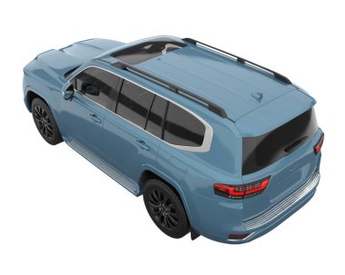 Realistic SUV isolated on background with mask. 3d rendering - illustration