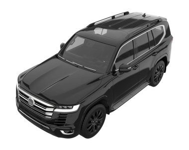 Realistic SUV isolated on background with mask. 3d rendering - illustration