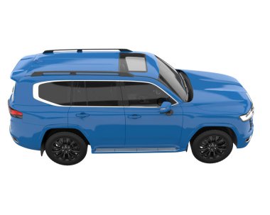 Realistic SUV isolated on background with mask. 3d rendering - illustration