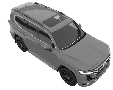 Realistic SUV isolated on background with mask. 3d rendering - illustration