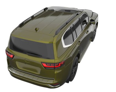 Realistic SUV isolated on background with mask. 3d rendering - illustration