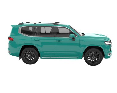 Realistic SUV isolated on background with mask. 3d rendering - illustration