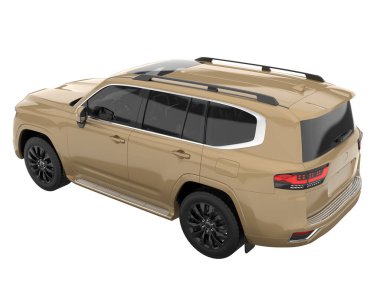 Realistic SUV isolated on background with mask. 3d rendering - illustration