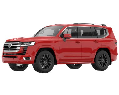 Realistic SUV isolated on background with mask. 3d rendering - illustration