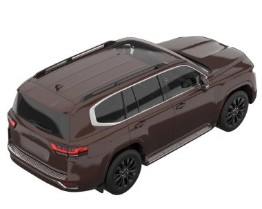 Realistic SUV isolated on background with mask. 3d rendering - illustration