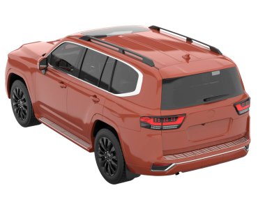 Realistic SUV isolated on background with mask. 3d rendering - illustration