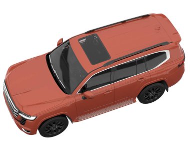 Realistic SUV isolated on background with mask. 3d rendering - illustration