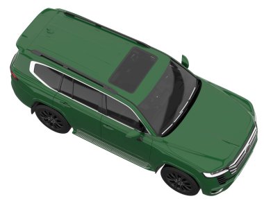 Realistic SUV isolated on background with mask. 3d rendering - illustration