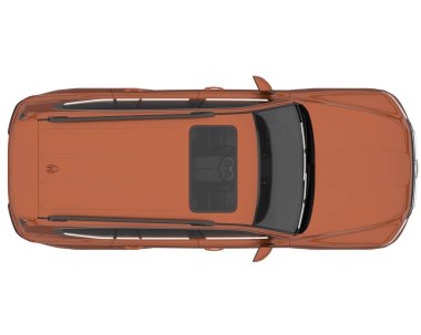 Realistic SUV isolated on background with mask. 3d rendering - illustration