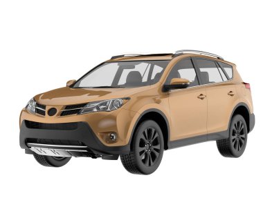 Realistic SUV isolated on background with mask. 3d rendering - illustration