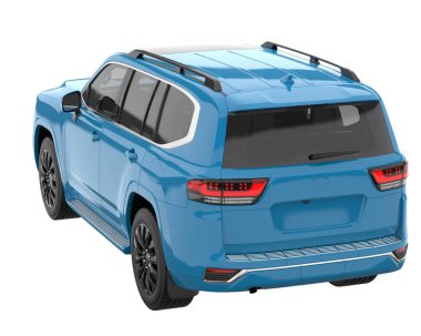 Realistic SUV isolated on background with mask. 3d rendering - illustration
